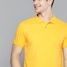 Mast & Harbour Men Yellow Handcrafted Polo Collar Solid T-shirt-image-38