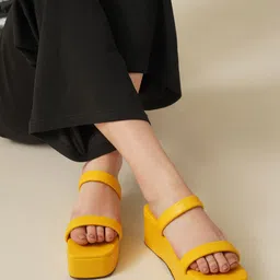 HASTEN Double Strap Flatform Heels-41