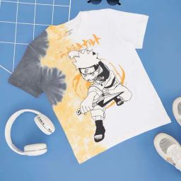 Pantaloons Junior Boys Bright White & Yellow Cotton Character Based T-Shirts-image-94