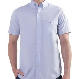 Gant Blue Cotton Regular Fit Shirt-image-33