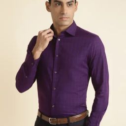 ANDAMEN Violet Regular Fit Check Shirt-image-40