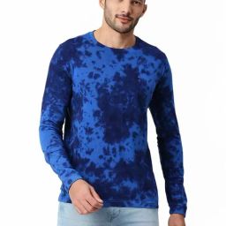 Basics Blue Muscle Fit Printed T-Shirt-image-55