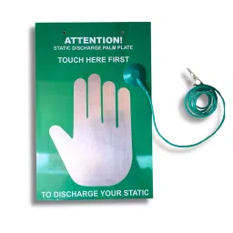 Global Statclean System 19x14 cm ESD-Safe Material Green Static Discharge Palmplate with Cord Set with 1.5 m Wire Length image 5