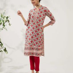 Daali Red Printed Straight Kurta-image-78