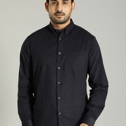 Indian Terrain Men Navy Blue Slim Fit Casual Shirt-picture-40