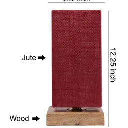 Devansh Rust & Brown Self Design Traditional Column Table Lamp with Shade image 5