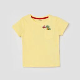 Juniors by Lifestyle Kids Yellow Regular Fit Cotton T-Shirt-image-51