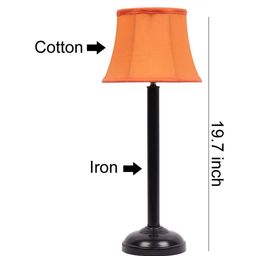 Devansh Orange & Black Solid Bedside Standard Table Lamp with Shade image 5