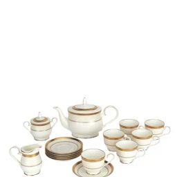 Noritake White & Gold Porcelain 17 Pcs Odessa Tea Set-38