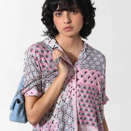 Only Pink & Blue Printed Shirt-image-41