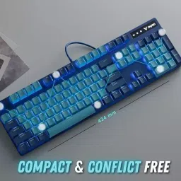 Rapoo V500 Cyan Blue Color Backlit Mechanical Gaming Keyboard image 5