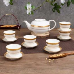 Noritake White & Gold Porcelain 17 Pcs Odessa Tea Set image 5