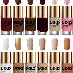 VOLO Set Of 12 Luxury Super Shine Nail Polish - 9.9 ml Each - Combo-No-361-37
