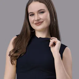 Friskers Women High Neck Cotton Crop Top-picture-2