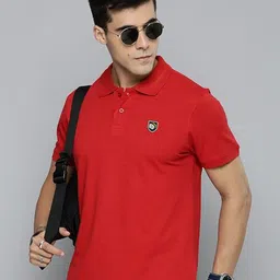 Bishop Cotton Men Polo Collar Indigo Regular Fit T-shirt-picture-1