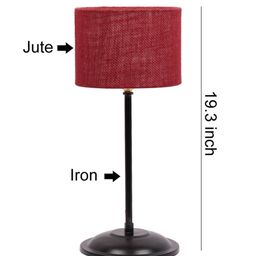 Devansh Rust & Brown Self Design Traditional Buffet Table Lamp with Shade image 4