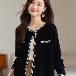 StyleCast Women Solid Long Sleeves Round Neck Cradigan-picture-0