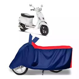Auto Pearl Two Wheeler Cover with Bag for Piaggio Vespa, Red & Blue-image-46