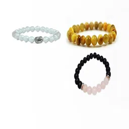 Divine souvenirs Unisex Set Of 3 Artificial Beaded Elasticated Bracelets-69