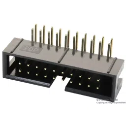 MULTICOMP PRO Pin Headers CONN, HEADER, R/A, 24POS, 2ROW, 2.54MM, MC-254-24-00-RA-DIP (Pack of 5)-picture-0