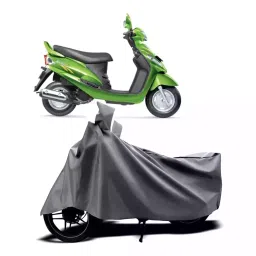 Auto Pearl Two Wheeler Cover with Bag for Mahindra Rodeo UZO, Silver-75