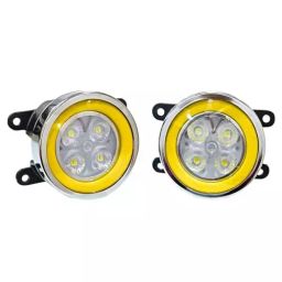 Auto Pearl 4 LED Chrome Ring DRL Fog Lamp Yellow Compatible For Maruti Suzuki Ignis (2017-2019)-11
