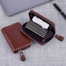 WATCHSTAR Men Zip Detail Leather Card Holder-57