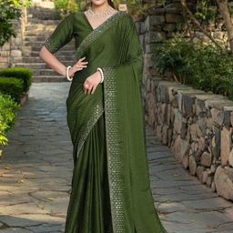 DIVASTRI Women Beads and Stones Embellished Saree-image-54