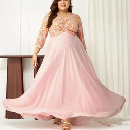 Miss Chase A+ Georgette Fit & Flare Maxi Dress-image-10