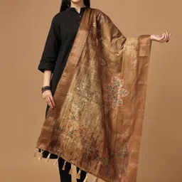 Kaizen TEXO FAB Ethnic Motifs Printed Dupatta with Zari-33