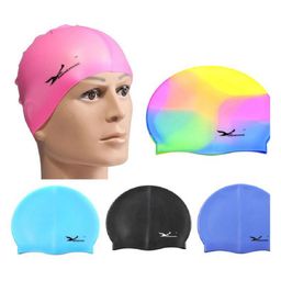 ADKD Kids Flexible Silicon Rainbow Colored  Swimming Cap (Color May Vary)-24