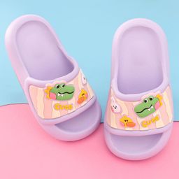 Oh! Pair Slip On Clogs with Dino Applique - Purple-image-0