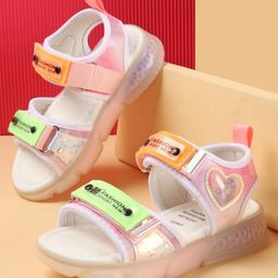 Oh! Pair Sandals With Velcro Closure & Heart Design - Pink-image-74