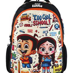 Smily Kiddos - Licensed Chhota Bheem 21 L Junior Backpack Too Cool III - Orange- 18 Inch-10
