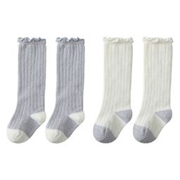 SYGA Set Of 2 Cotton Solid Socks - Grey & White-image-92