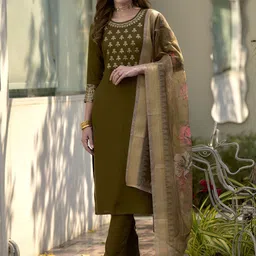 SHREE LAXMINARAYAN EXPORT Women Ethnic Motifs Kurta with Trousers & With Dupatta-picture-35