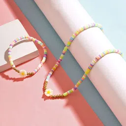 Melbees by Yellow Chimes Girls Gold-Plated Necklace & Bracelet-picture-27