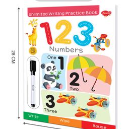 sawan 123 Numbers & Patterns Pen Control Reusable Wipe and Clean Book Pack of 2 - English image 2