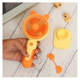The Procure Store Multi-Functional Portable & Rechargable Fan with Ears- Orange image 3