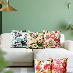 ArtzFolio Multicoloured Set of 5 Velvet Square Cushion Covers-image-88
