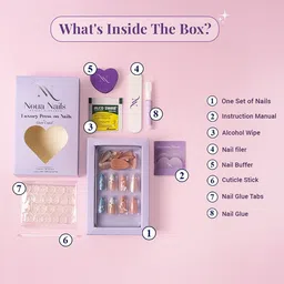 GLOW CUPID Set Of 25 Reusable Press On Nails Kit - Steel Allure image 3
