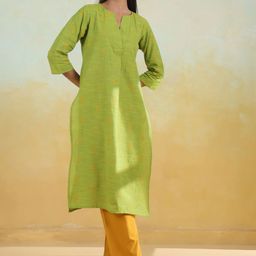anayna Women Ethnic Motifs Embroidered Cotton Kurta with Trouser-image-95