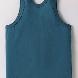 Zero Sinker Knit Sleeveless Set of Vests with Typography Print Pack of 3 - Blue Teal & Red image 5