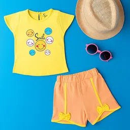 CERABI Girls Printed Pure Cotton T-Shirt With Shorts-picture-11