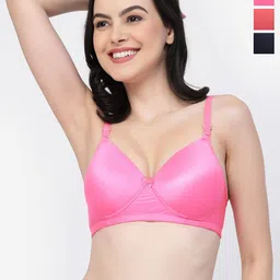 College Girl Pack Of 3 Full Coverage Seamless Lightly Padded T-shirt Bra-28