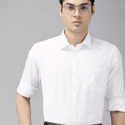 Park Avenue Slim Fit Self Diagonal Stripes Formal Shirt-image-38