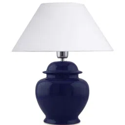 Homesake White Ceramic Table Lamp with Drum Shade (Bulb Included) - Set of 1 image 2