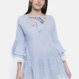 The Kaftan Company Blue Striped Top-image-69