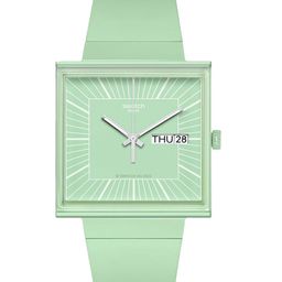 Swatch Unisex Square Dial & Ceramic Straps Watch SO34G701-37