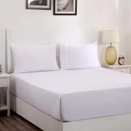 Maspar Viola White Cotton 300 TC Bed Sheet Set-image-31